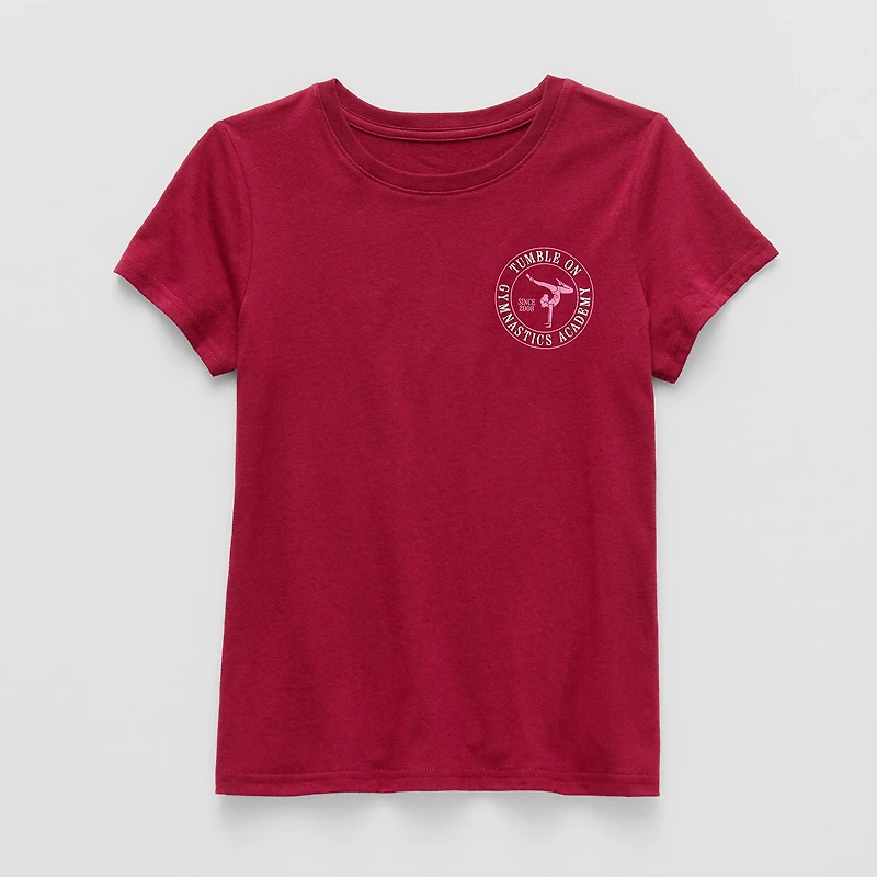 Xersion Little & Big Kid Girls Crew Neck Short Sleeve Regular Fit Graphic T-Shirt
