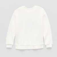 Eyeshadow Big Kid Girls Crew Neck Fleece Long Sleeve Sweatshirt