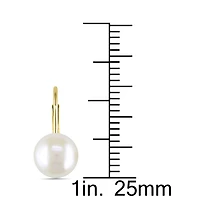 Cultured Freshwater Button Pearl 10K Yellow Gold Earrings