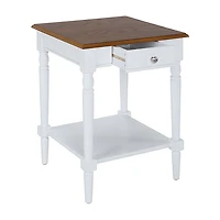 French Country 1 Drawer End Table with Shelf