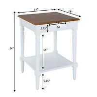 French Country 1 Drawer End Table with Shelf