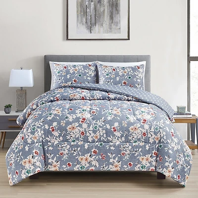 Richmond Park Talia Floral 3-pc. Midweight Comforter Set