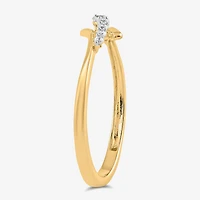 Womens 1/10 CT. T.W. Lab Grown White Diamond 10K Gold Delicate Midi  Cocktail Ring