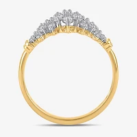 Womens 3/8 CT. T.W. Lab Grown White Diamond 10K Gold Cluster Cocktail Ring