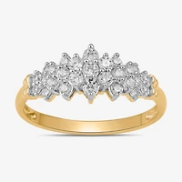 Womens 3/8 CT. T.W. Lab Grown White Diamond 10K Gold Cluster Cocktail Ring