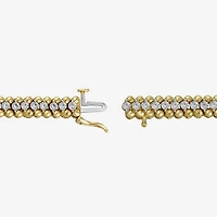 (I1-I2/ H) Womens 1/2 CT. T.W. Lab Grown White Diamond 14K Gold Over Silver 7.25 Inch Tennis Bracelet