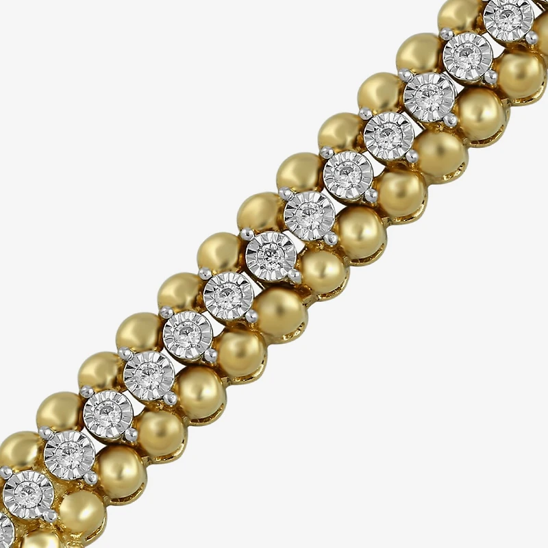(I1-I2/ H) Womens 1/2 CT. T.W. Lab Grown White Diamond 14K Gold Over Silver 7.25 Inch Tennis Bracelet