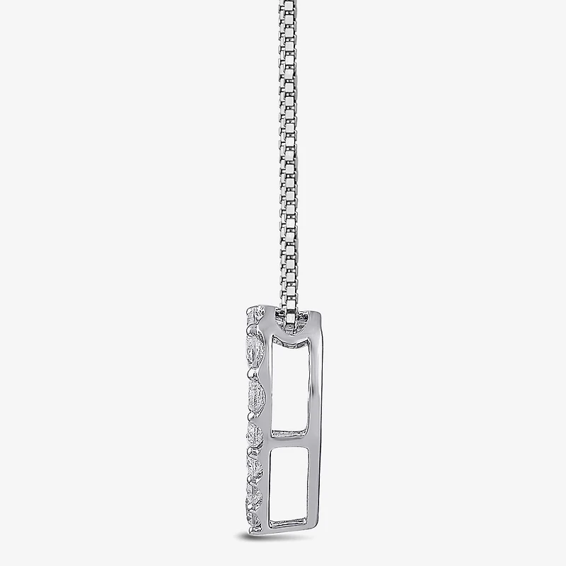 Womens 1/2 CT. T.W. Lab Grown White Diamond Sterling Silver Heart 18 Inch Pendant Necklace