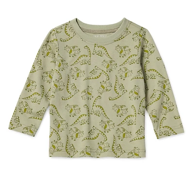 Okie Dokie Baby Boys Crew Neck Long Sleeve Regular Fit Graphic T-Shirt