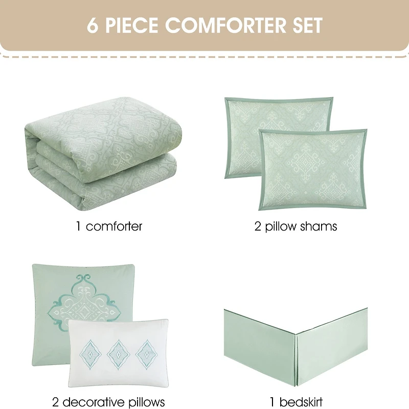 Stratford Park Arlo 6-pc. Medallion Lightweight Comforter Set