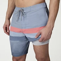 Free Country Seabreeze Stripe Mens 8" Striped Swim Trunks