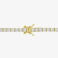 Womens Lab Created White Moissanite 18K Gold Over Silver 8 Inch Tennis Bracelet