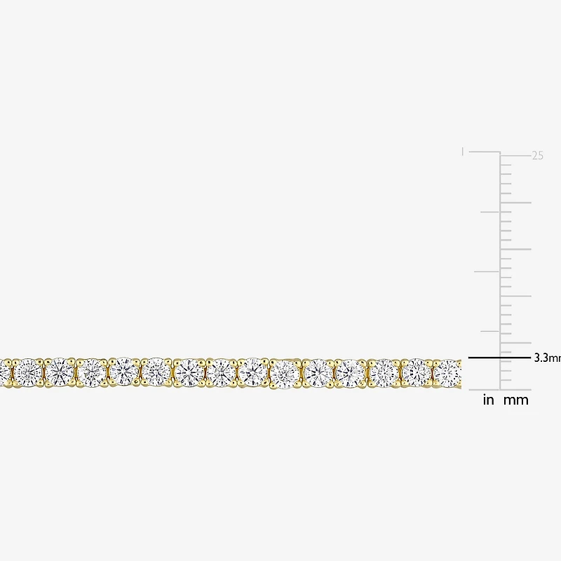 Womens Lab Created White Moissanite 18K Gold Over Silver 8 Inch Tennis Bracelet