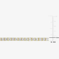 Womens Lab Created White Moissanite 18K Gold Over Silver 8 Inch Tennis Bracelet