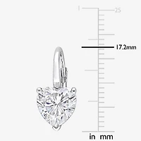 Womens 4 CT. T.W. Lab Created White Moissanite Sterling Silver Heart Drop Earrings