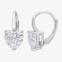 Womens 4 CT. T.W. Lab Created White Moissanite Sterling Silver Heart Drop Earrings