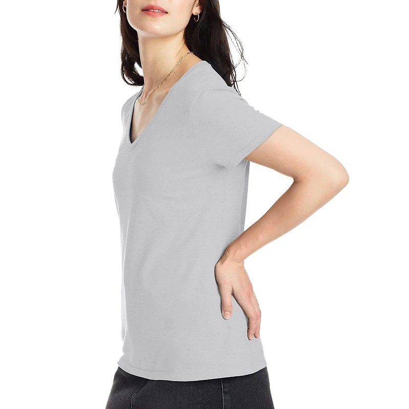 Hanes Womens V Neck Short Sleeve Active T-Shirt