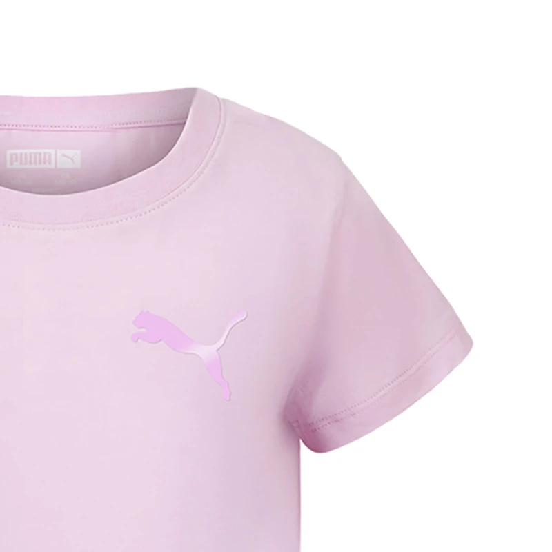 PUMA Big Kid Girls Crew Neck Short Sleeve Regular Fit Graphic T-Shirt