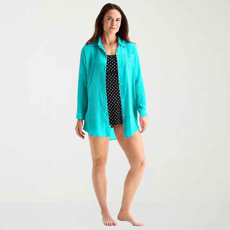 Sonnet Shores Womens Dress Swimsuit Cover-Up