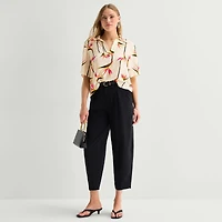 Worthington Womens Short Sleeve Camp Shirt