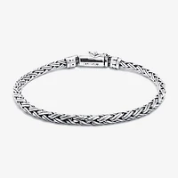 Bali Inspired Womens Sterling Silver Semisolid Byzantine Chain Bracelet