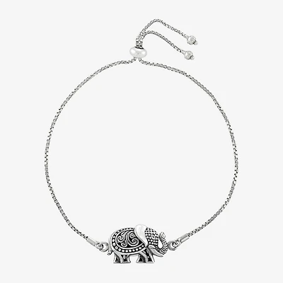 Bali Inspired Womens Sterling Silver Bolo Bracelet