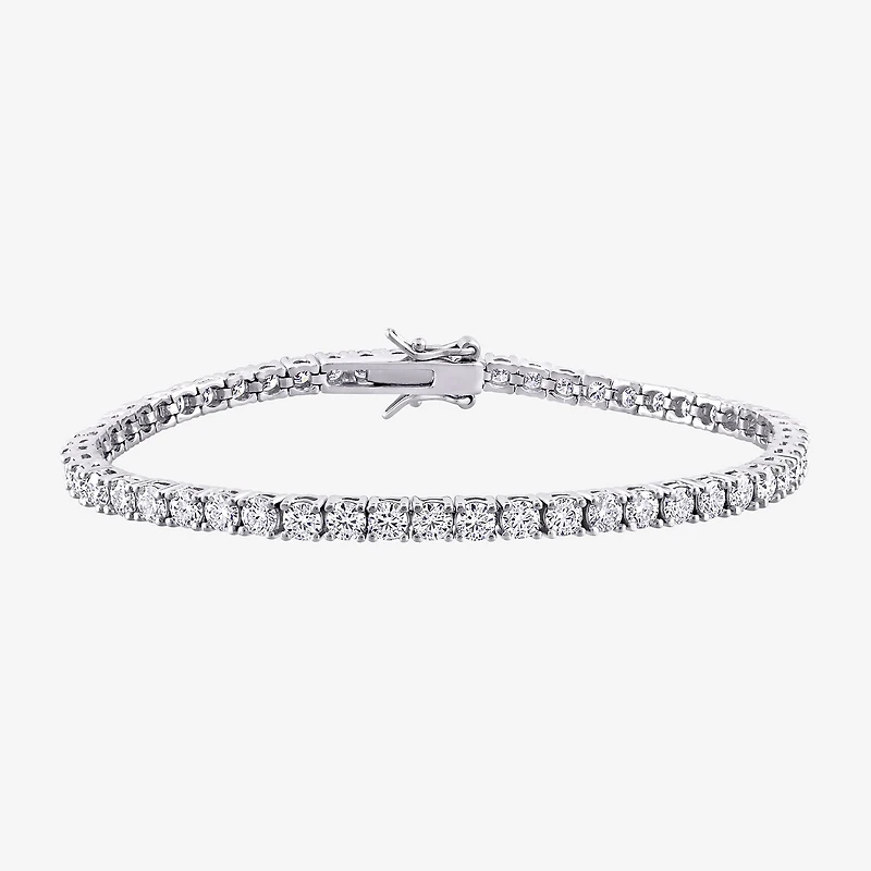 Womens 5 1/10 Ct. T.W. Lab Created White Moissanite Sterling Silver 7 Inch Tennis Bracelet