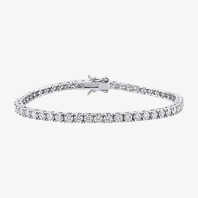 Womens 5 1/10 Ct. T.W. Lab Created White Moissanite Sterling Silver 7 Inch Tennis Bracelet