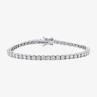 Womens 5 1/10 Ct. T.W. Lab Created White Moissanite Sterling Silver 7 Inch Tennis Bracelet
