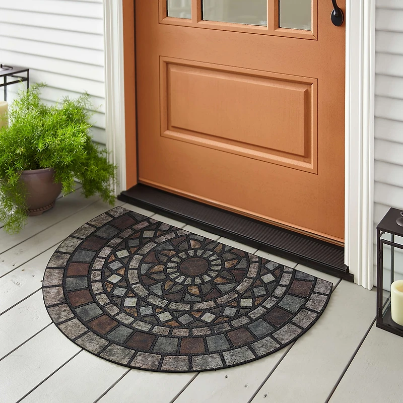 Mohawk Home Mosaic Mythos Stone Polyester 23"X35" Wedge Doormat