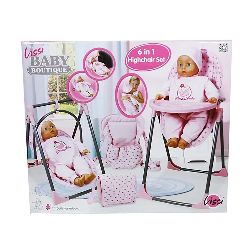 Lissi Baby Doll 6-In-1 Convertible Highchair Play Set Baby Play