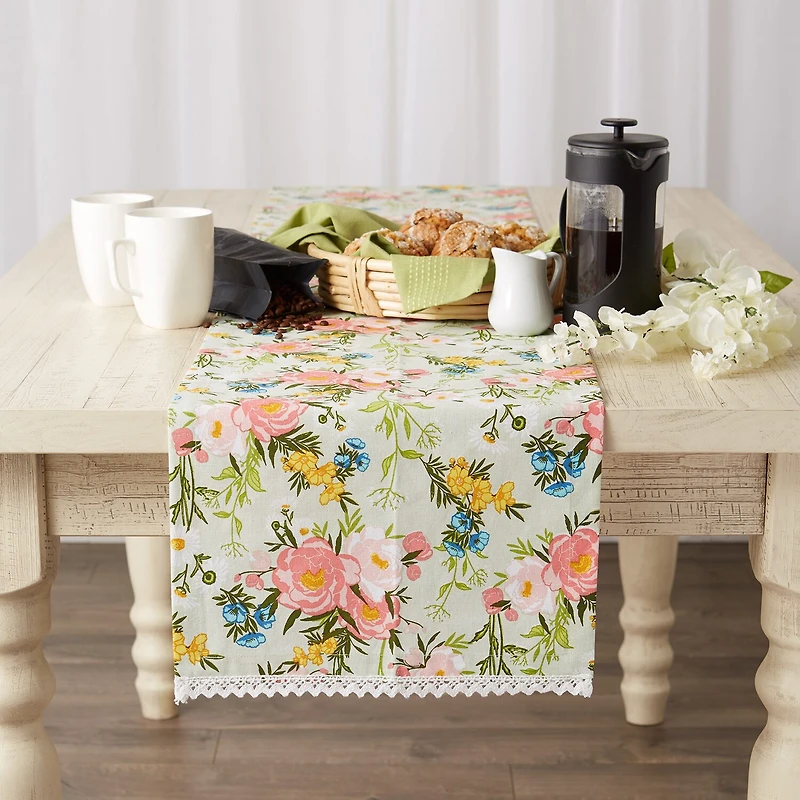 Design Imports Spring Bouquet Table Runner