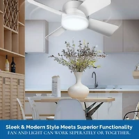 Bell + Howell Socket Fan Ceiling with Light, Screw into Any Light Socket, with Remote Control