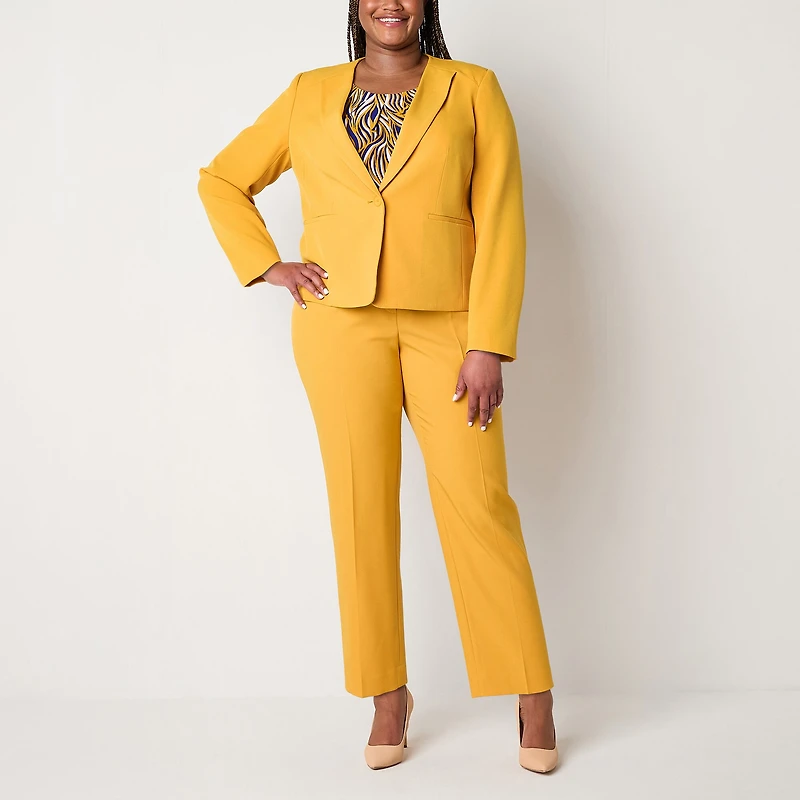 Black Label by Evan-Picone Womens Plus Classic Fit Straight Suit Pant
