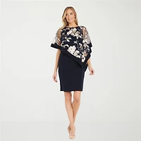 R & M Richards Womens Round Neck Sleeveless Sheath Dress
