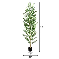 Nearly Natural 6ft Shady Lady Black Olive Indoor Artificial Tree
