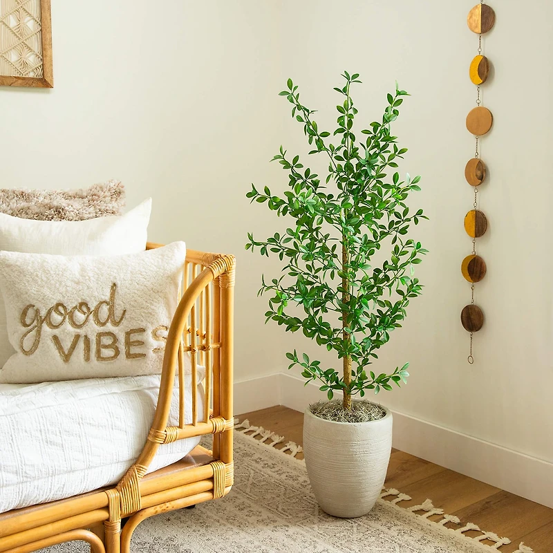 Nearly Natural 4ft Shady Lady Black Olive Indoor Artificial Tree