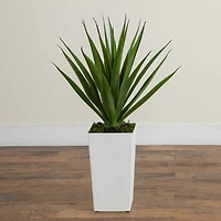 Nearly Natural 37" Agave White Tower Artificial Plant