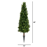 Nearly Natural 2-pc. 4ft Boxwood Integrated Ground Stake Artificial Plant
