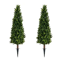 Nearly Natural 2-pc. 4ft Boxwood Integrated Ground Stake Artificial Plant