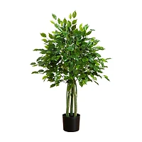Nearly Natural 4ft Ficus Indoor Outdoor Artificial Tree