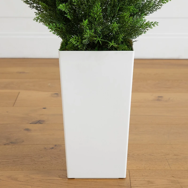 Nearly Natural 45" Cedar White Tower Indoor Outdoor Artificial Tree
