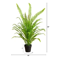 Nearly Natural 3ft Boston Fern Artificial Plant
