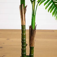 Nearly Natural 4ft Double Robellini Palm Indoor Outdoor Artificial Tree