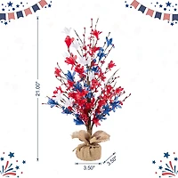 Glitzhome 21" Floral Tabletop Tree