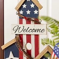 Glitzhome 30" Wooden Birdhouse Porch Sign