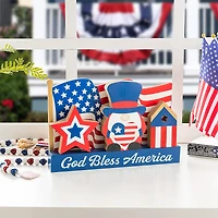 Glitzhome 12" Wooden Block Tabletop Decor