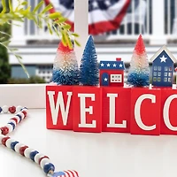 Glitzhome 14" Wooden House Tabletop Decor