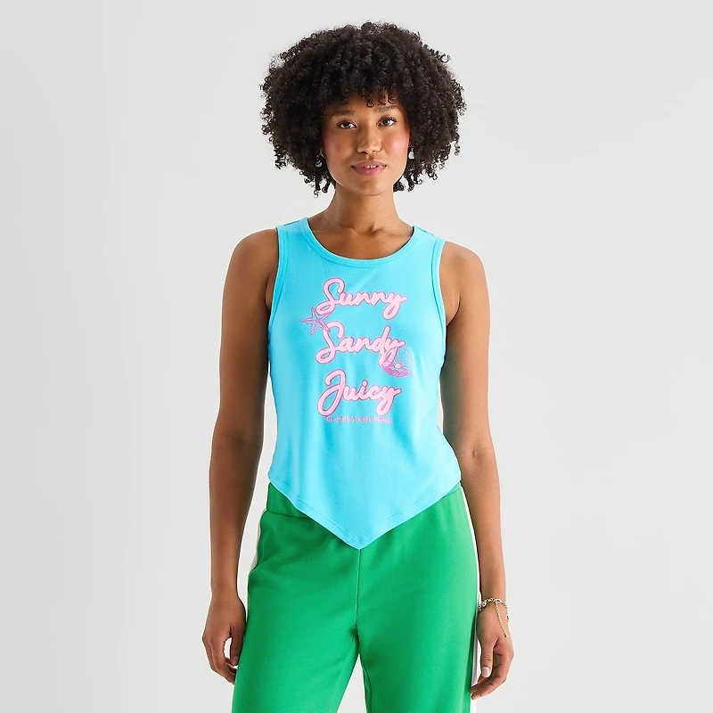 Juicy By Couture Womens Crew Neck Sleeveless Tank Top