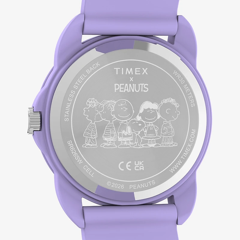 Timex Timex Peanuts Weekender Youth Purple Silicone Strap Watch Tw2y51200jt Girls Purple Strap Watch Tw2y51200jt